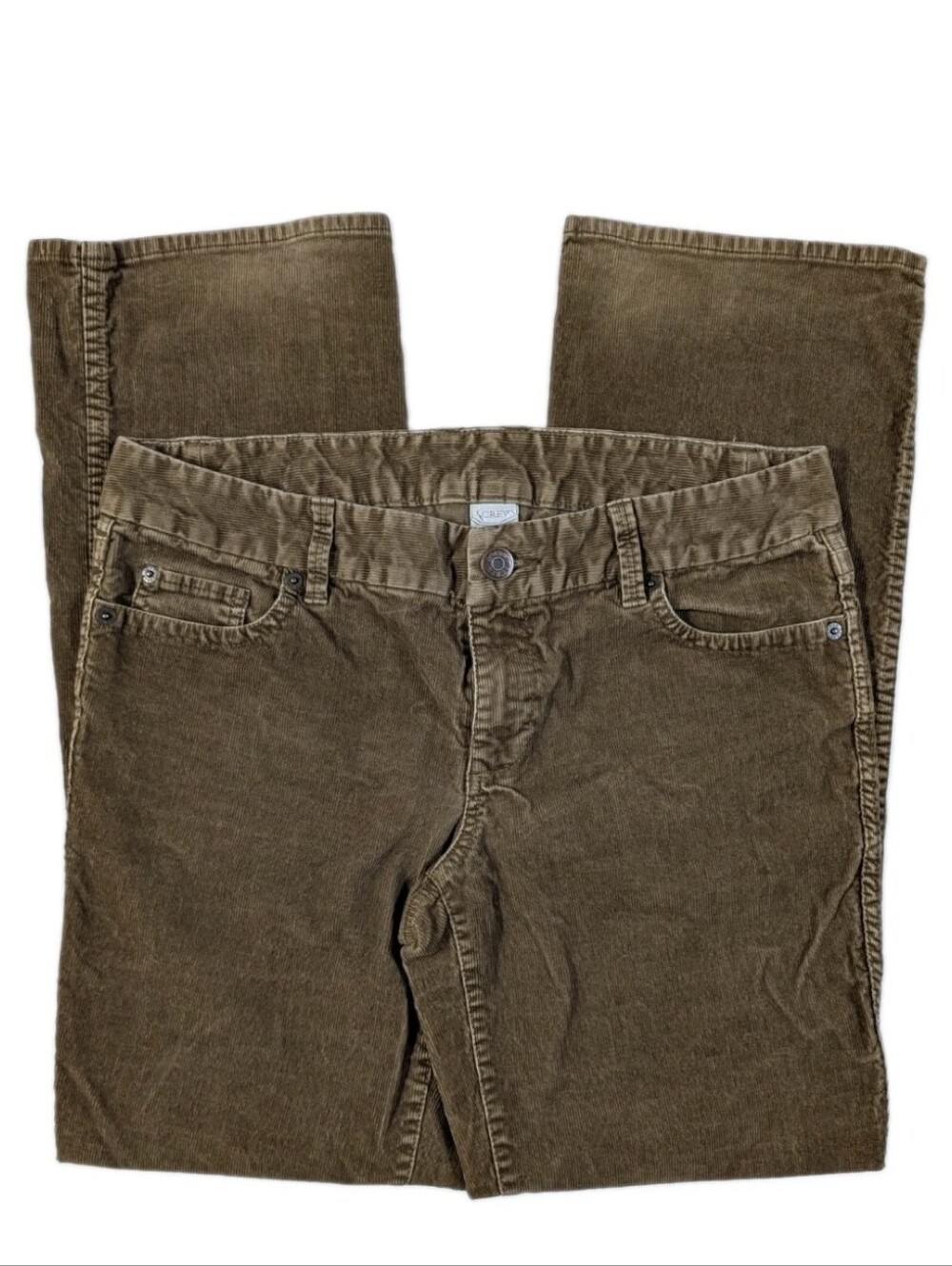 J. Crew Womens 8S Short Brown Corduroy Pants Favorite Fit Stretch Cords